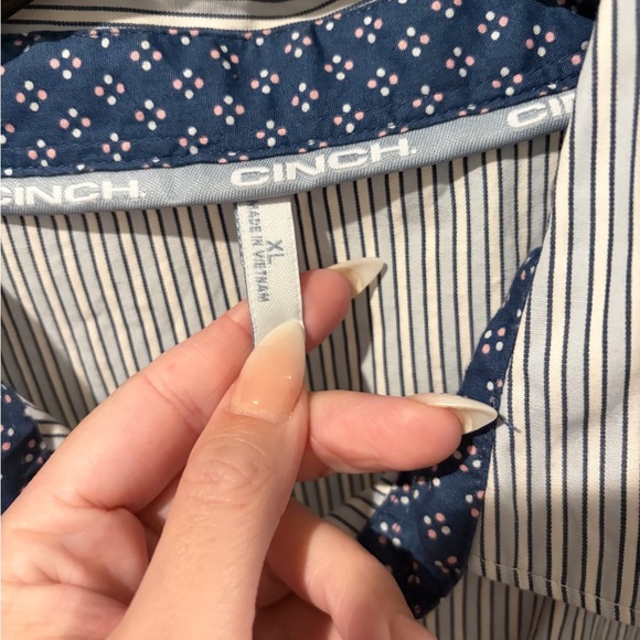 Cinch Blue and White Striped Shirt - Picture 4 of 4